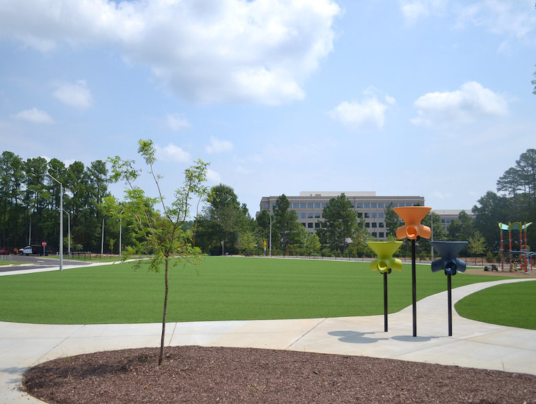 Stough Elementary Playground featuring Playground Grass synthetic turf by ForeverLawn